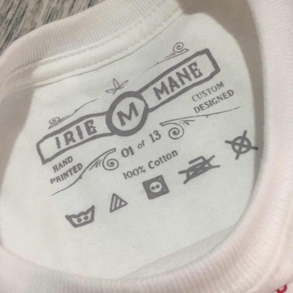 White (w) Hand Printed "KEEP YOUR DISTANCE" Tshirt - Picture 4 of 5